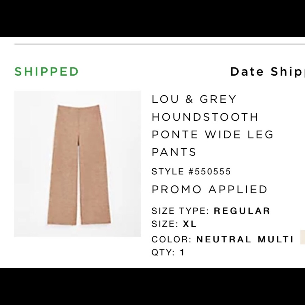 Lou & Grey houndstooth wide leg pants XL